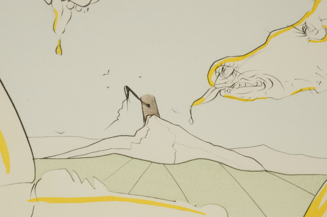 Salvador Dalí Original Limited Edition Engraving with Pochoir "Le Cavalier et la Cerf"