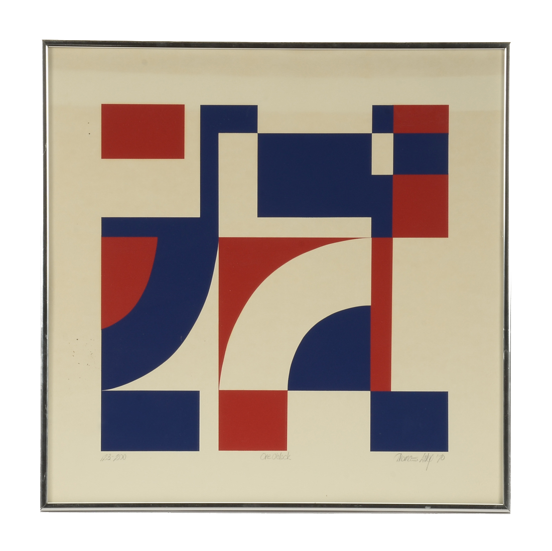 Thomas Lahy Signed 1970 Limited Edition Serigraph "One O'Clock"