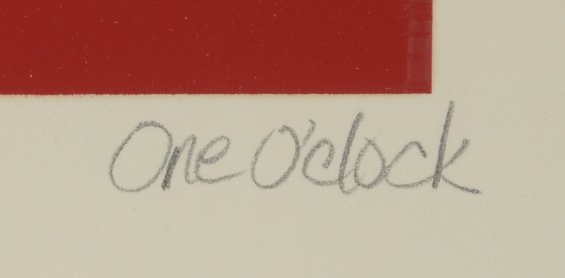 Thomas Lahy Signed 1970 Limited Edition Serigraph "One O'Clock"