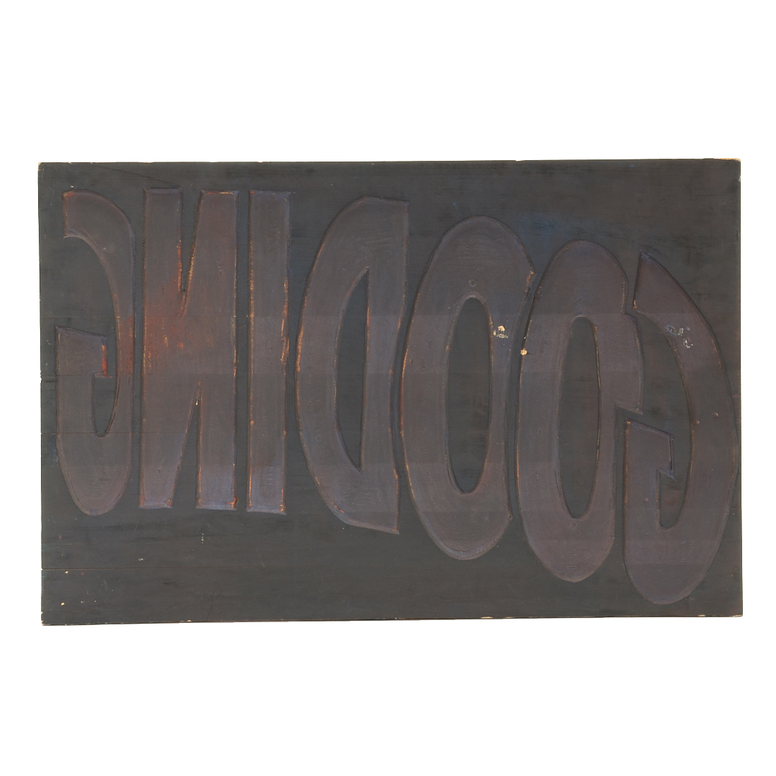 Large Vintage Wooden Printing Block "Gooding"