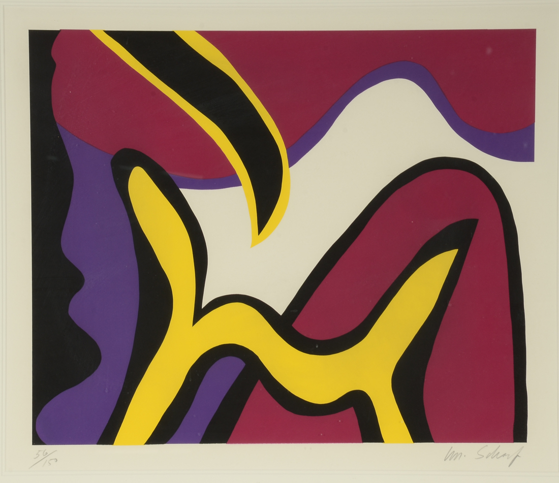 William Scharf Signed Limited Edition Serigraph "Banana Dog"