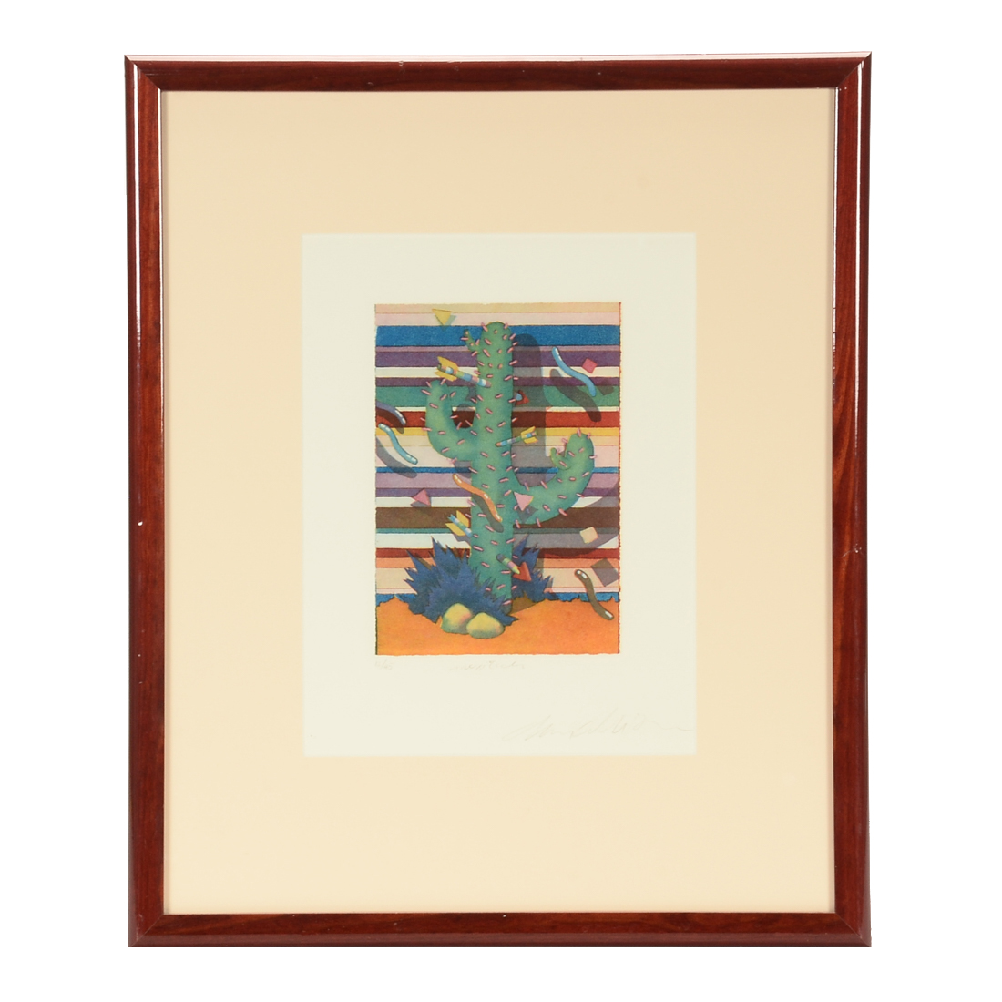 Signed Limited Edition Hand-Pulled Color Lithograph "Mexicactus"