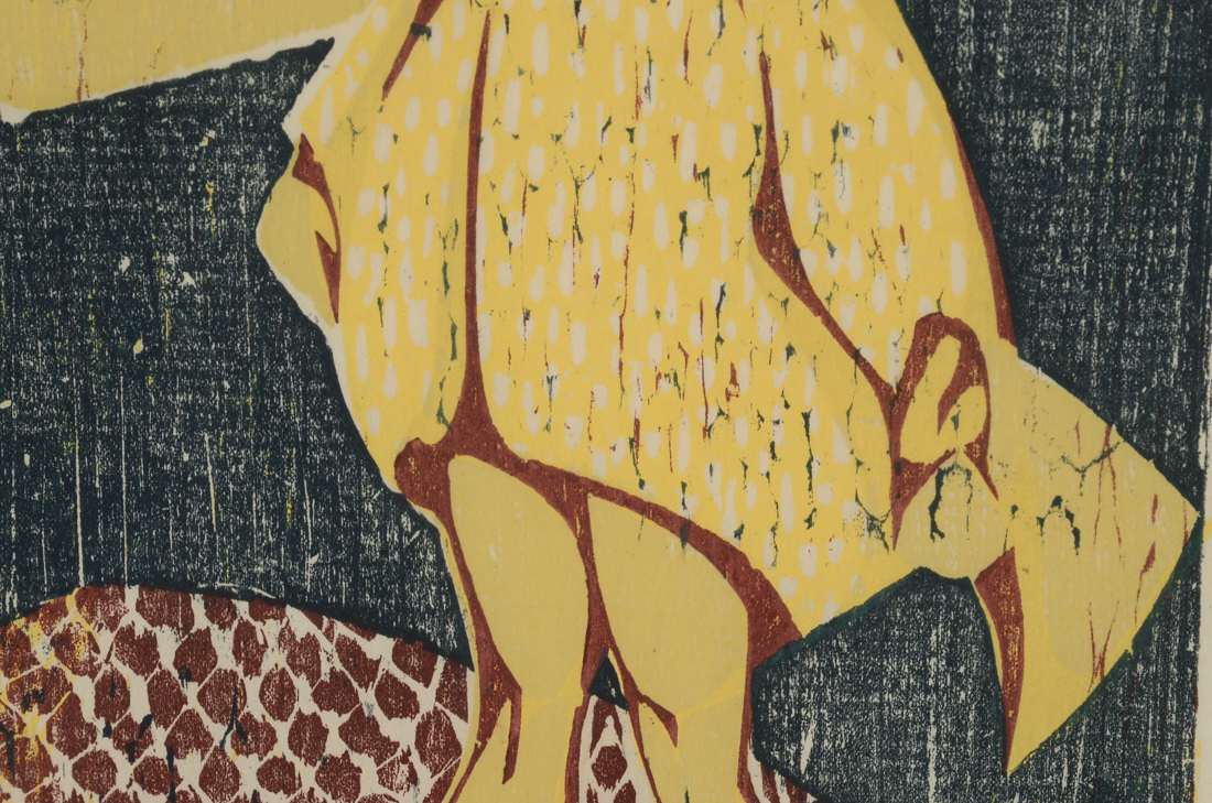 Trepohl Signed Limited Edition Woodcut "Girl with Watering Can"