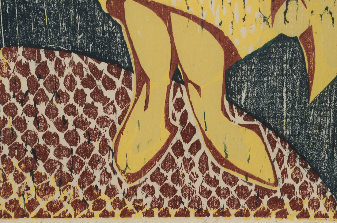 Trepohl Signed Limited Edition Woodcut "Girl with Watering Can"