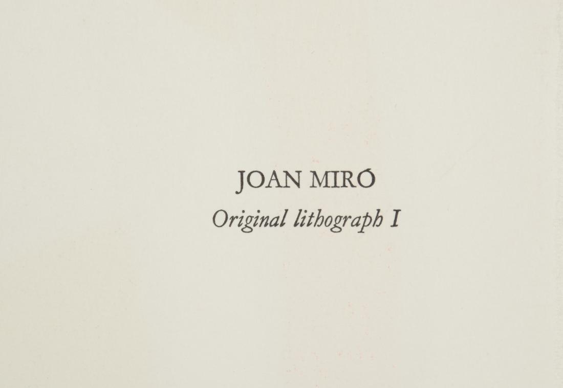 Joan Miró Hand-Pulled Lithograph from "LITHOGRAPHS II"