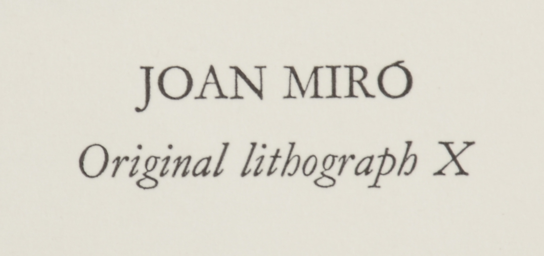 Joan Miró Hand-Pulled Lithograph from "LITHOGRAPHS II"