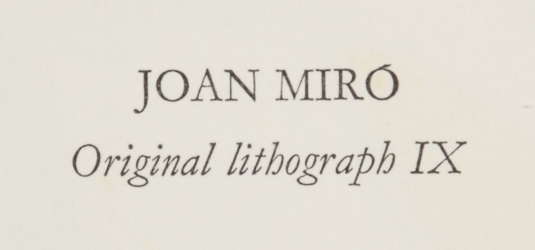 Joan Miró Hand-Pulled Lithograph from "LITHOGRAPHS II"