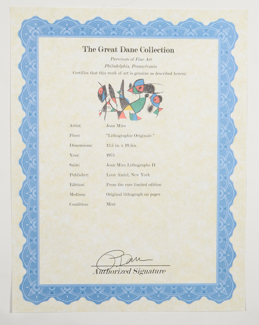 Joan Miró Hand-Pulled Lithograph from "LITHOGRAPHS II"