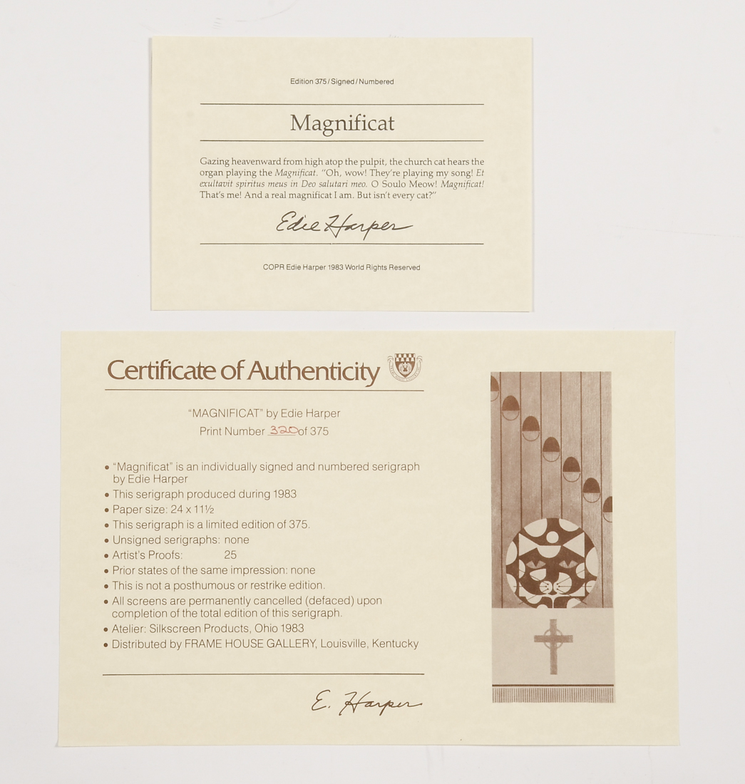 Edie Harper Signed Limited Edition Serigraph "Magnificat"