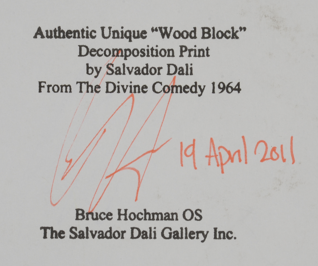 Salvador Dalí Wood Engraving "Heaven Canto 10, L'ange Du Soleil"