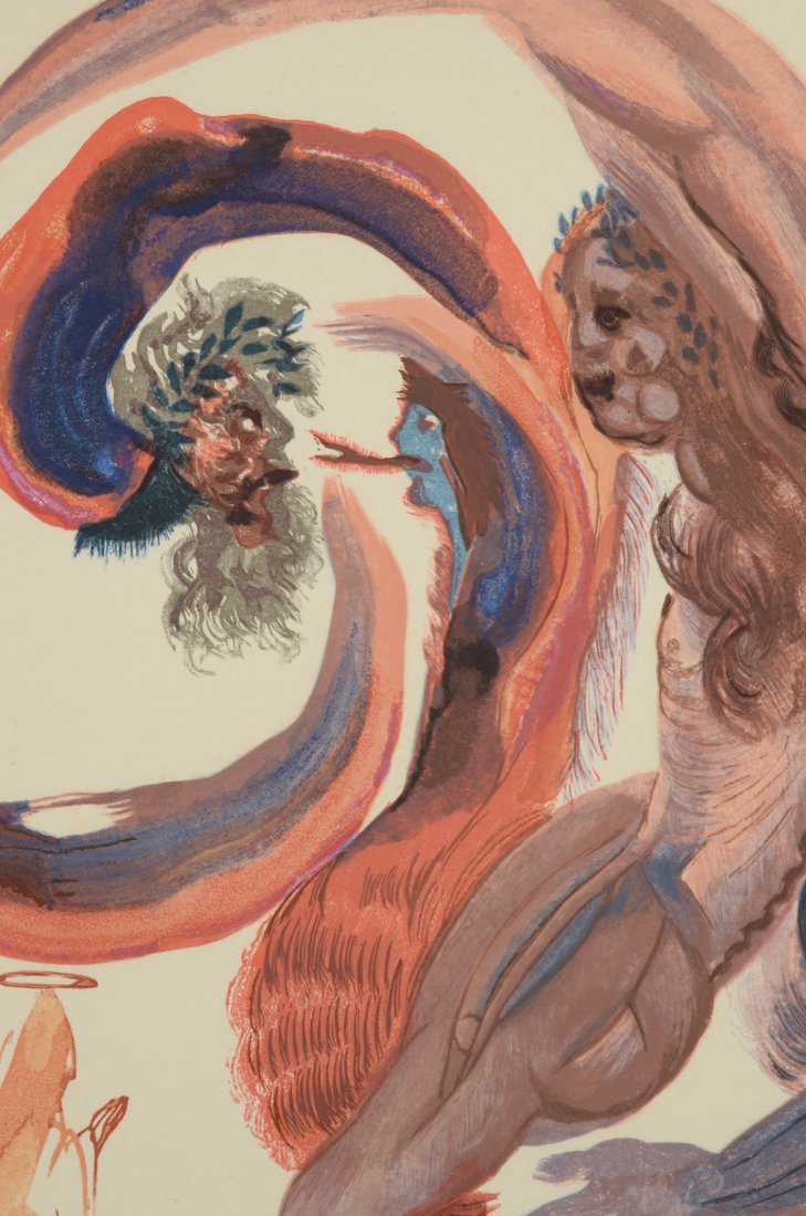 Salvador Dalí Wood Engraving Purgatory Canto 18 "La Quatrieme Corniche"