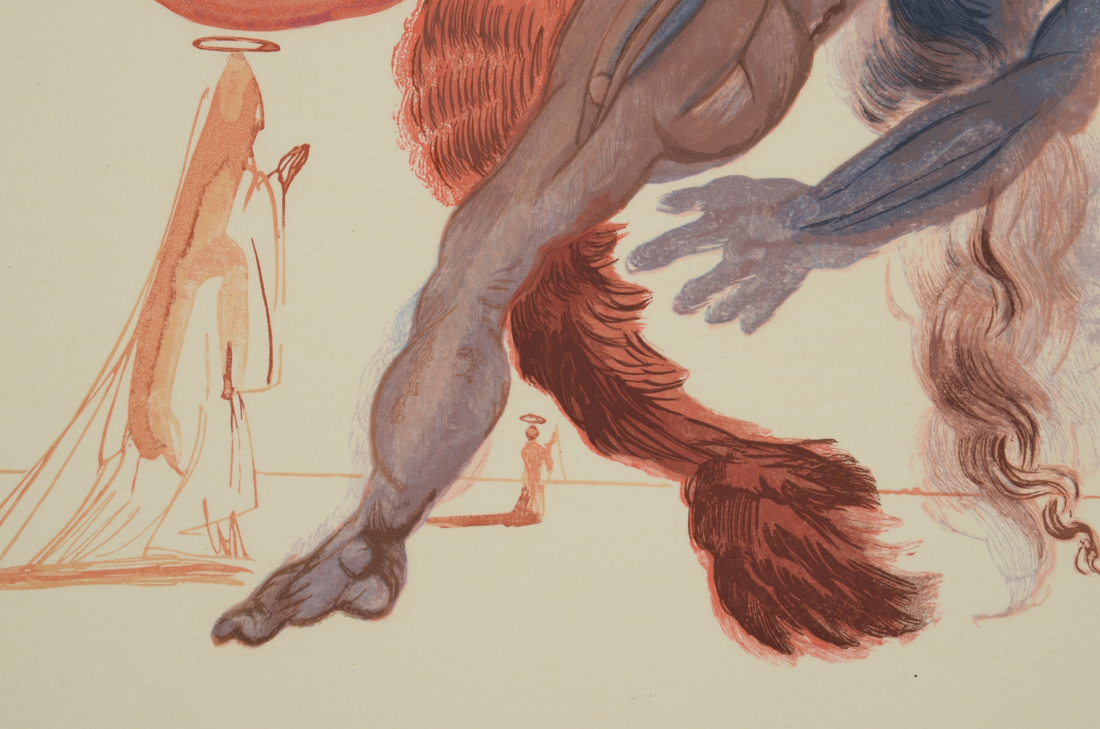 Salvador Dalí Wood Engraving Purgatory Canto 18 "La Quatrieme Corniche"