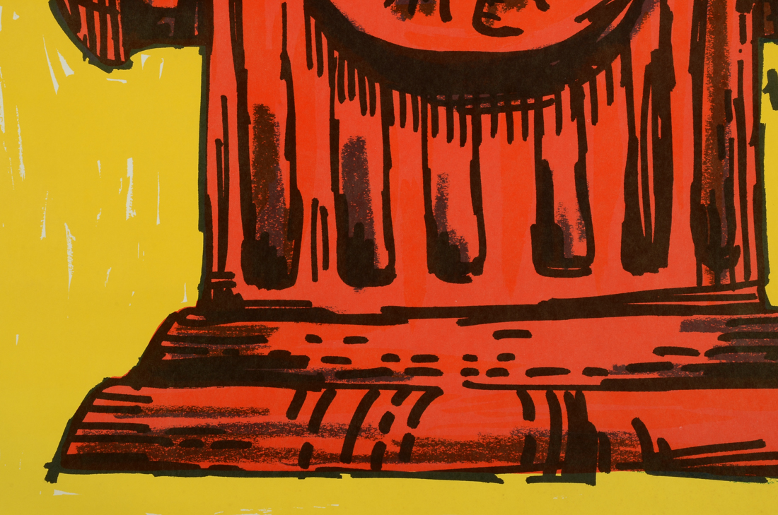 Original 1970s Color Lithograph Poster Designed by Reese James "Peace on You"