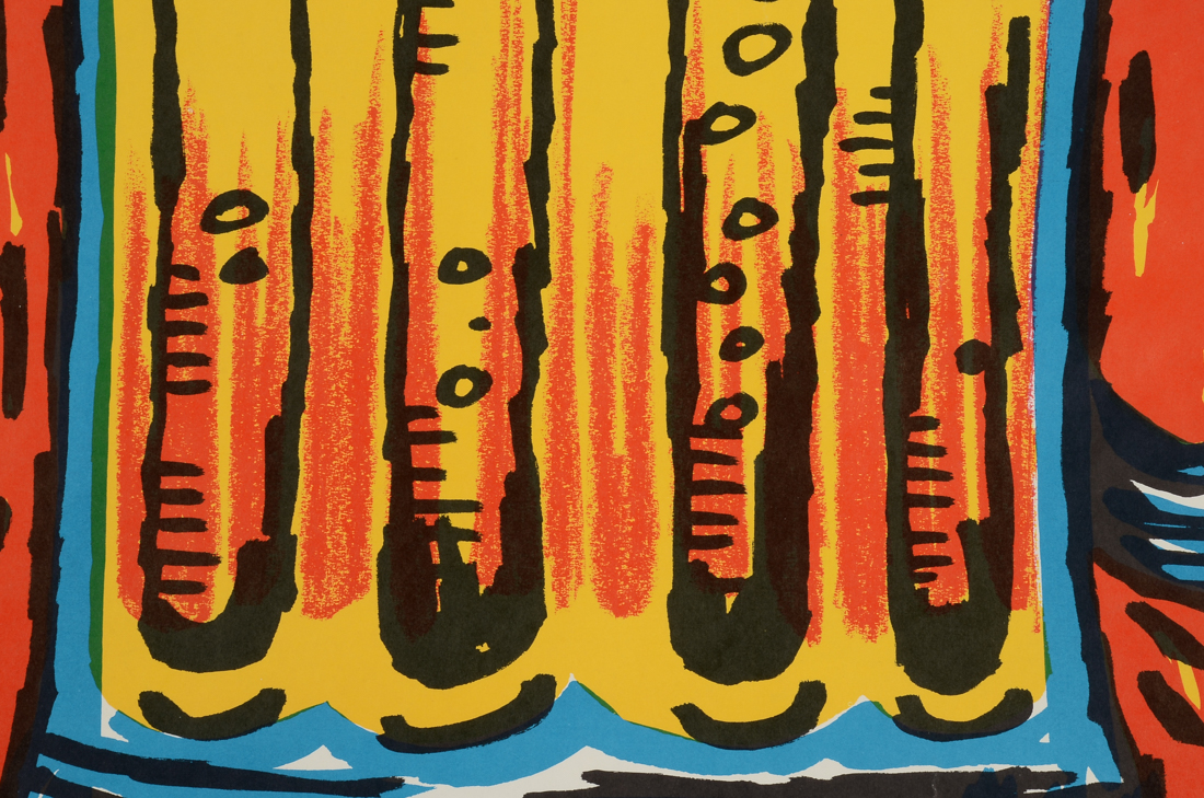 Original 1970s Color Lithograph Poster Designed by Reese James "Down the Draft"