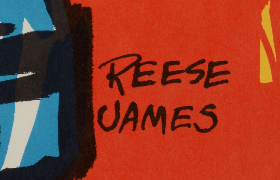 Original 1970s Color Lithograph Poster Designed by Reese James "Down the Draft"