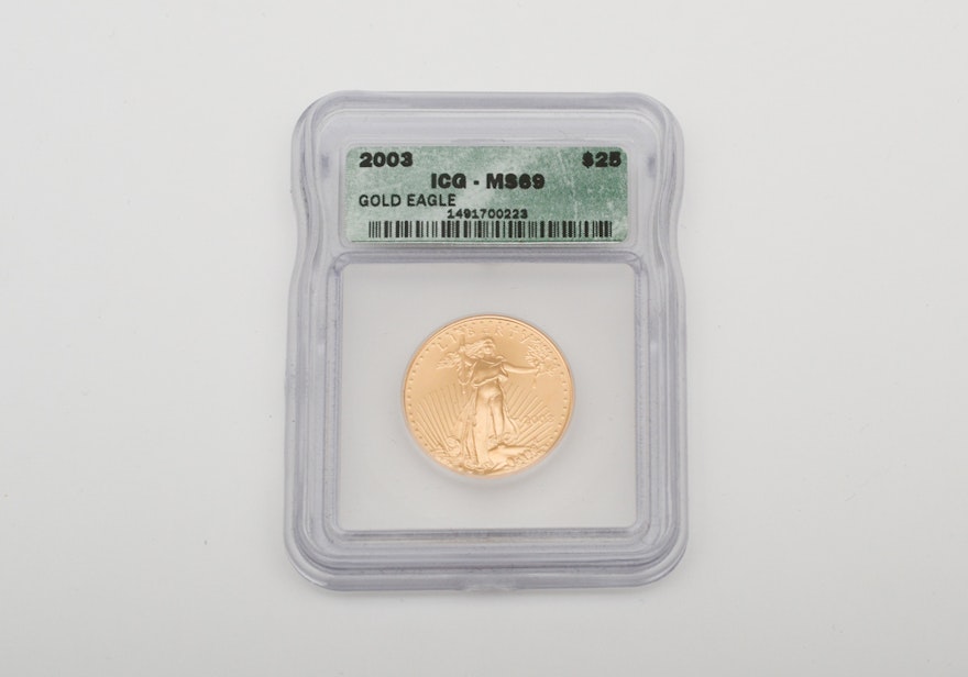 2003 Graded 1/2 Oz Twenty-Five Dollar Gold Eagle Coin