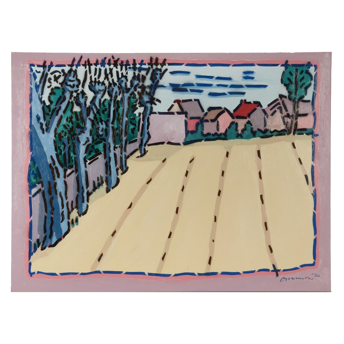 Paul Harmon Original Mixed Media Painting "French Farm"