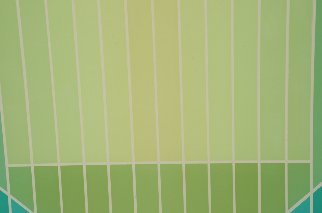 Evelyn Liner 1983 Original Acrylic Geometric Reverse Acrylic Glass Painting