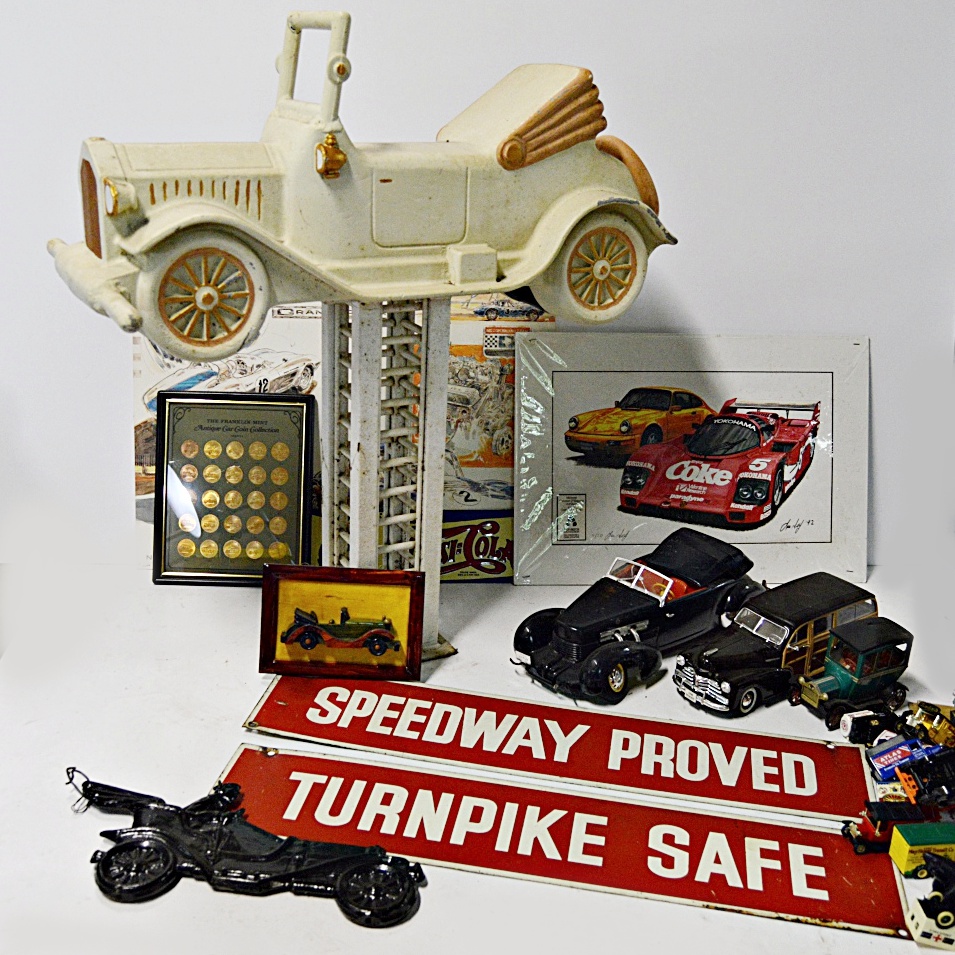 Vintage Car Collectibles and Signage