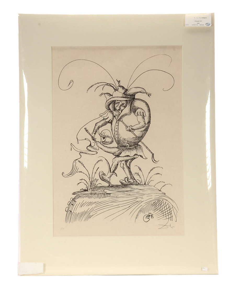 Salvador Dalí Original Hand-Pulled Lithograph from "Les Songes Drolatiques de Pantagruel"