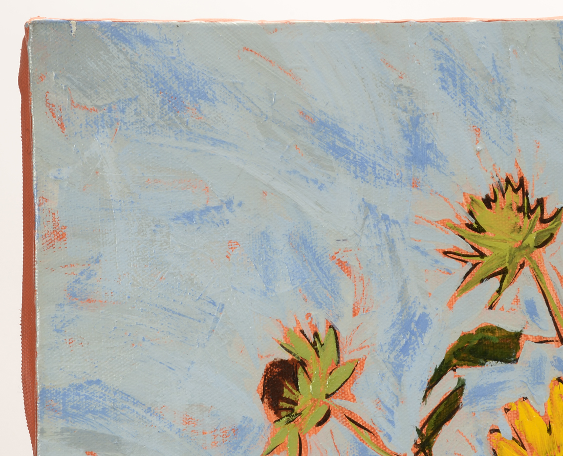 Stephen Jatho Original 2005 Acrylic on Canvas "Les Tournesols dans un Vase en Verre"