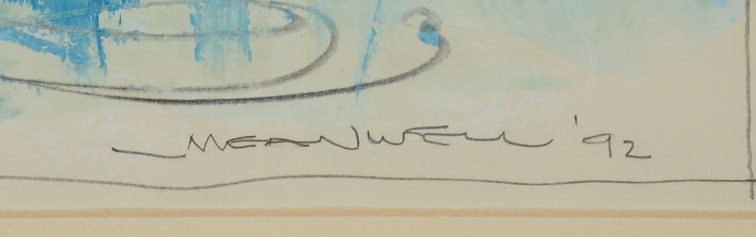 Jack Meanwell Original 1992 Mixed Media Oil Painting on Paper