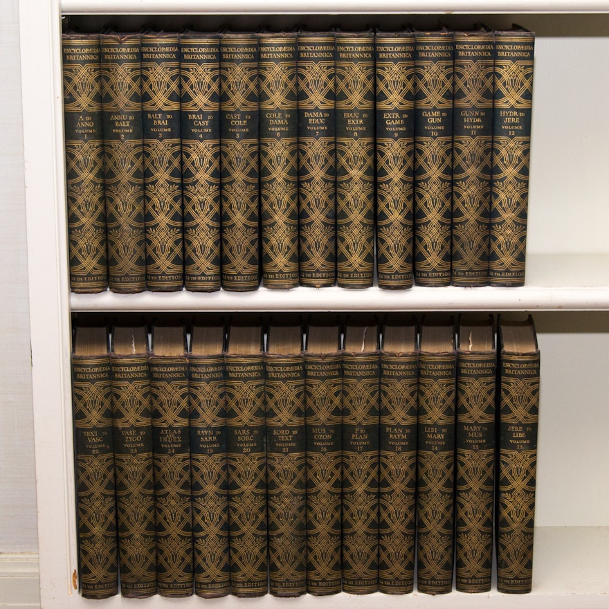 Complete 1929 "Encyclopedia Britannica" 14th Edition Set