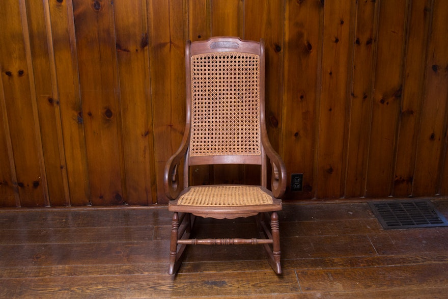 Vintage Cane Rocking Chair