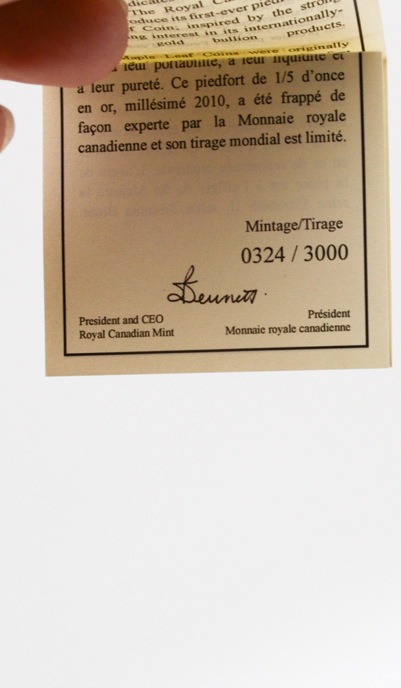 2010 Royal Canadian Mint Gold and Silver Piedfort Maple Leaf Coin Set