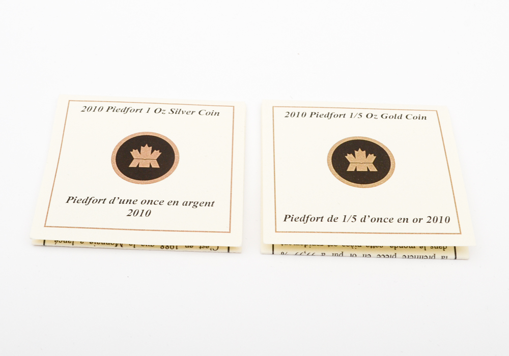 2010 Royal Canadian Mint Gold and Silver Piedfort Maple Leaf Coin Set