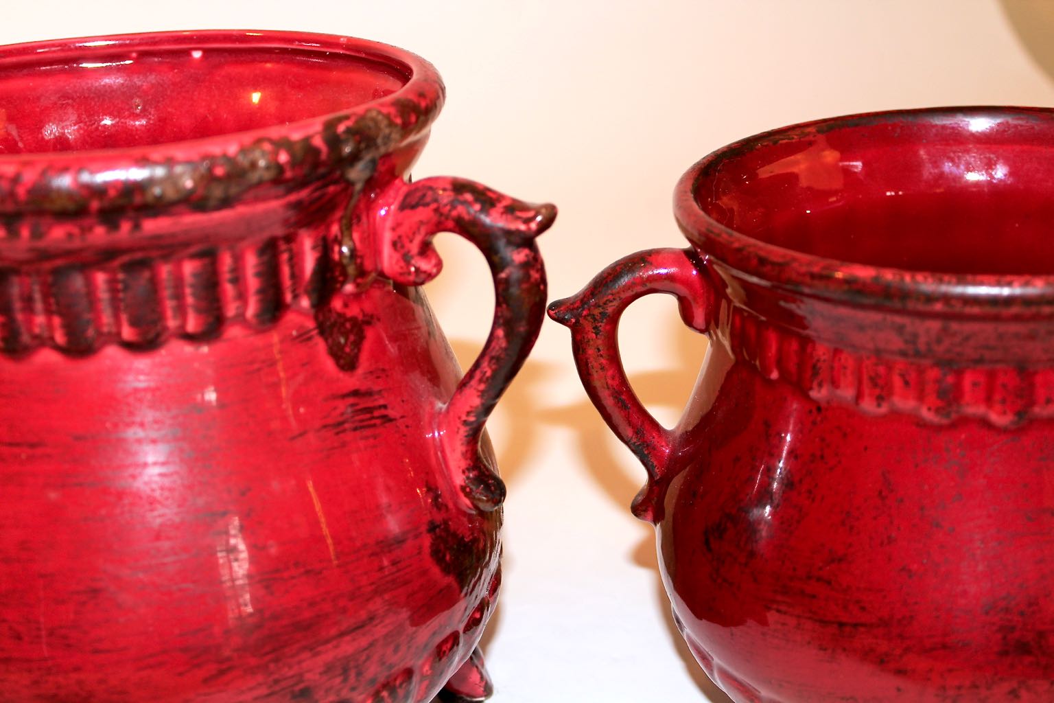 Fortunata Italian Red Glazed Stoneware + Clay Pot Urns