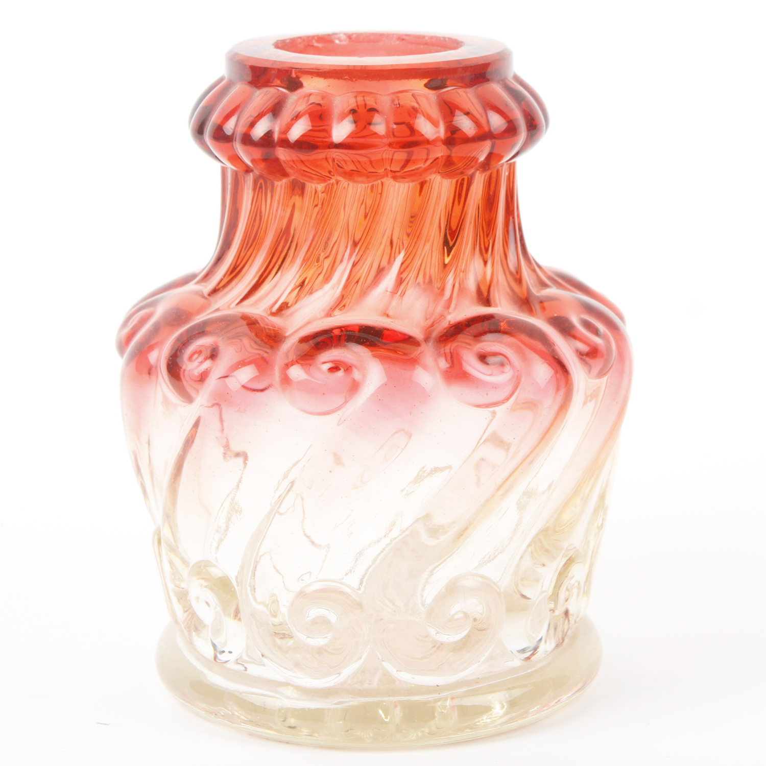 Antique Baccarat Style Rubina Swirl Glass Vessel