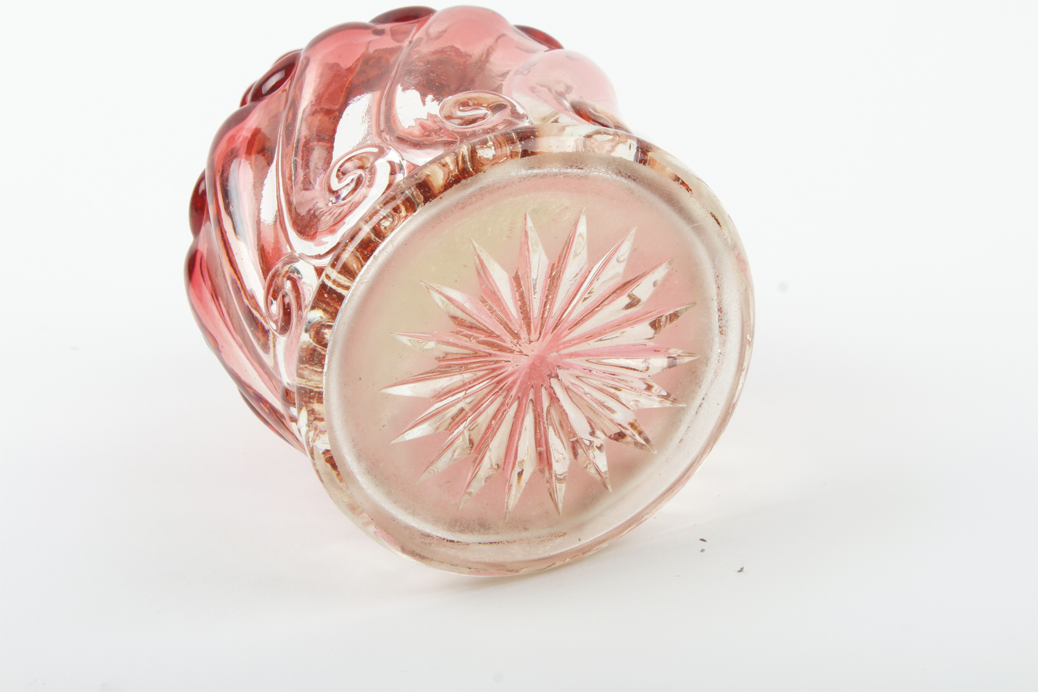 Antique Baccarat Style Rubina Swirl Glass Vessel