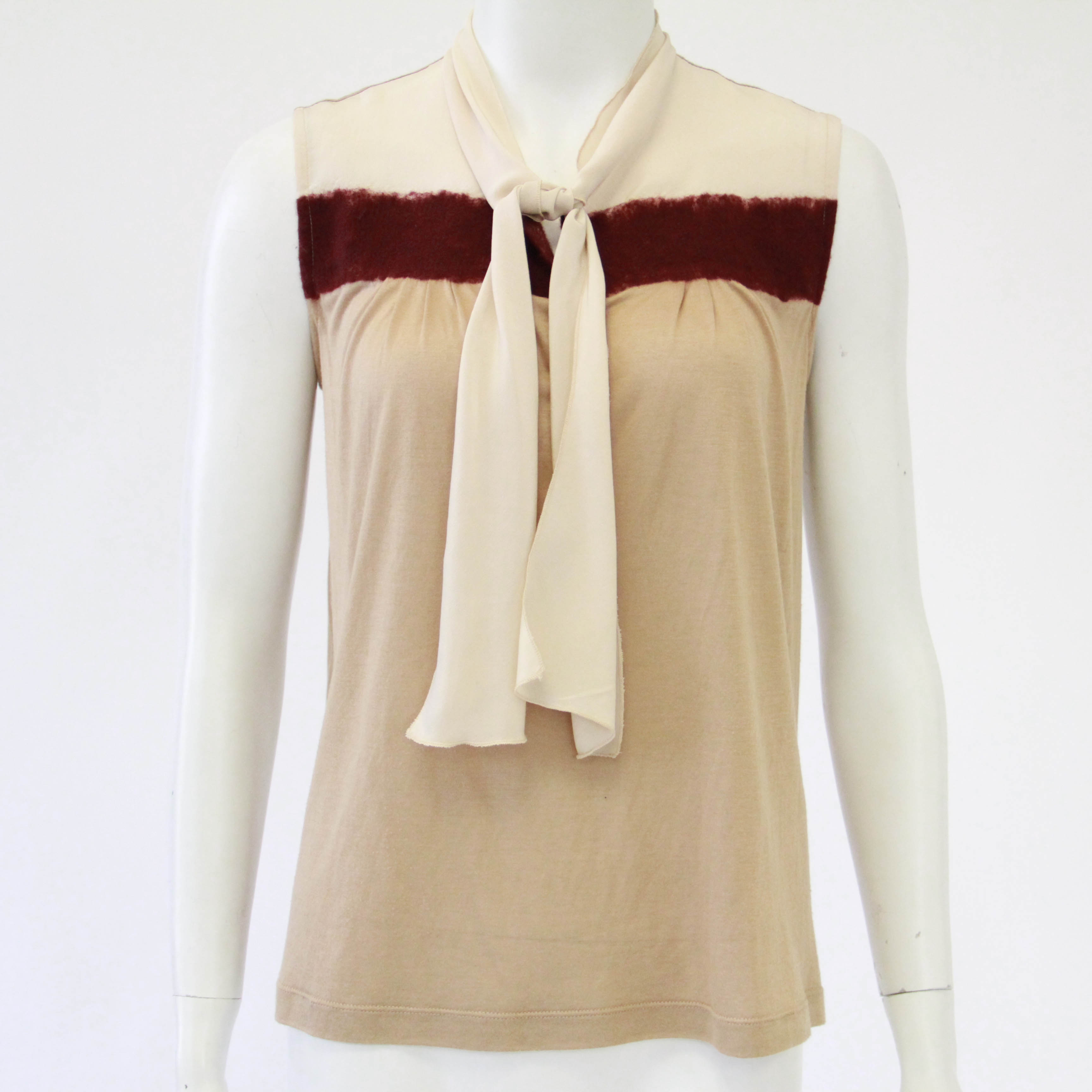 Prada Silk Blouse Including Wool Felting