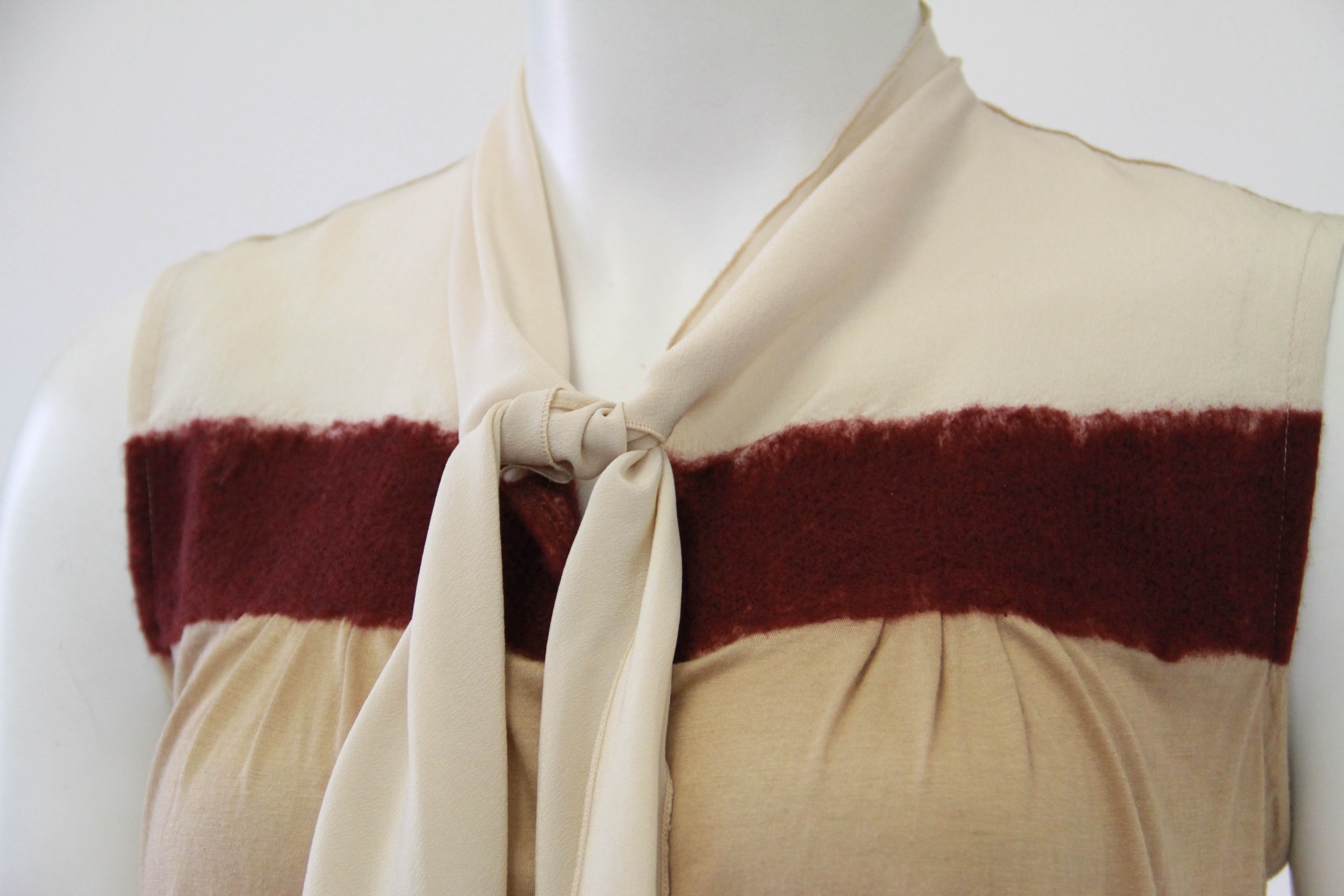 Prada Silk Blouse Including Wool Felting