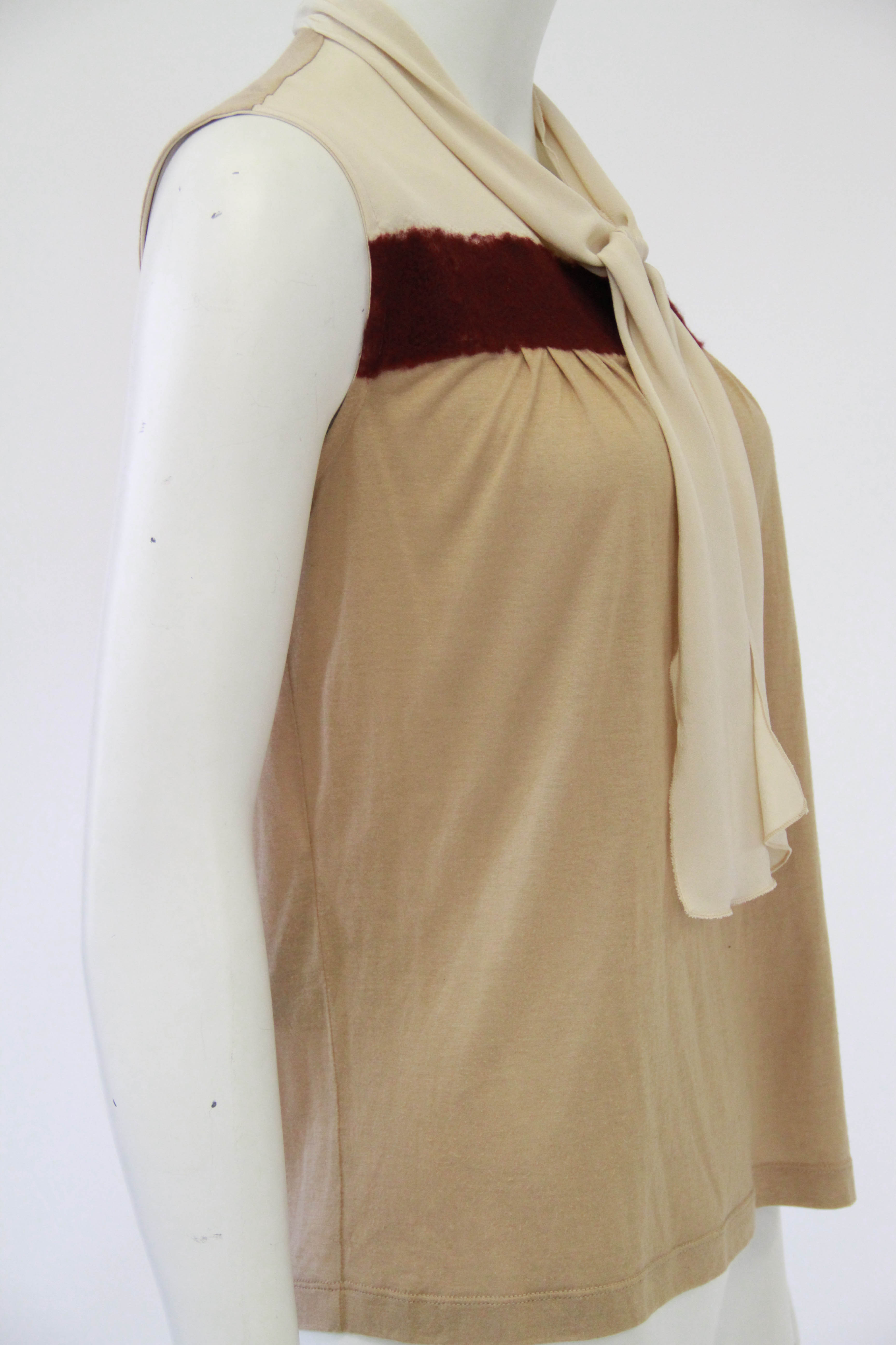 Prada Silk Blouse Including Wool Felting