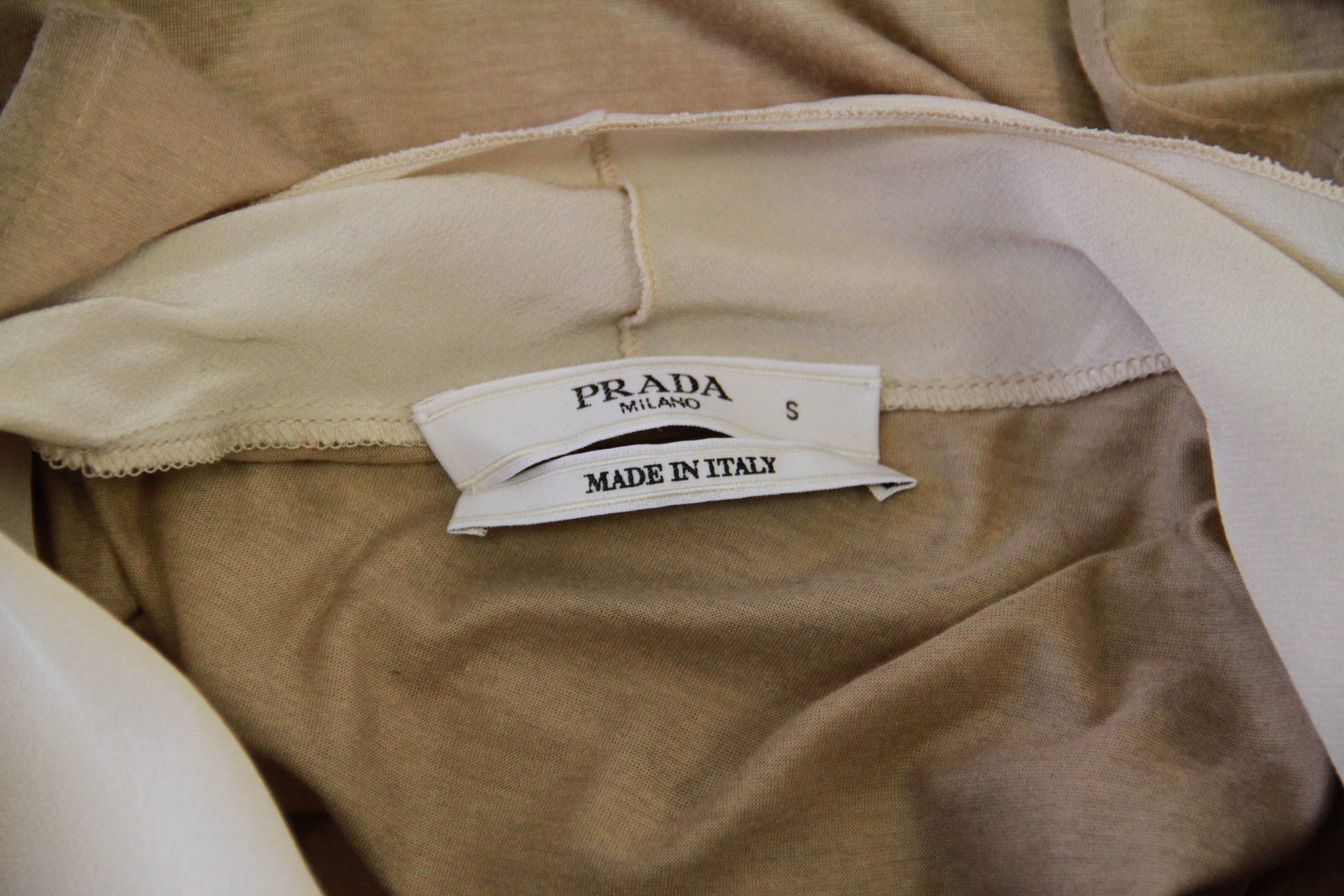 Prada Silk Blouse Including Wool Felting
