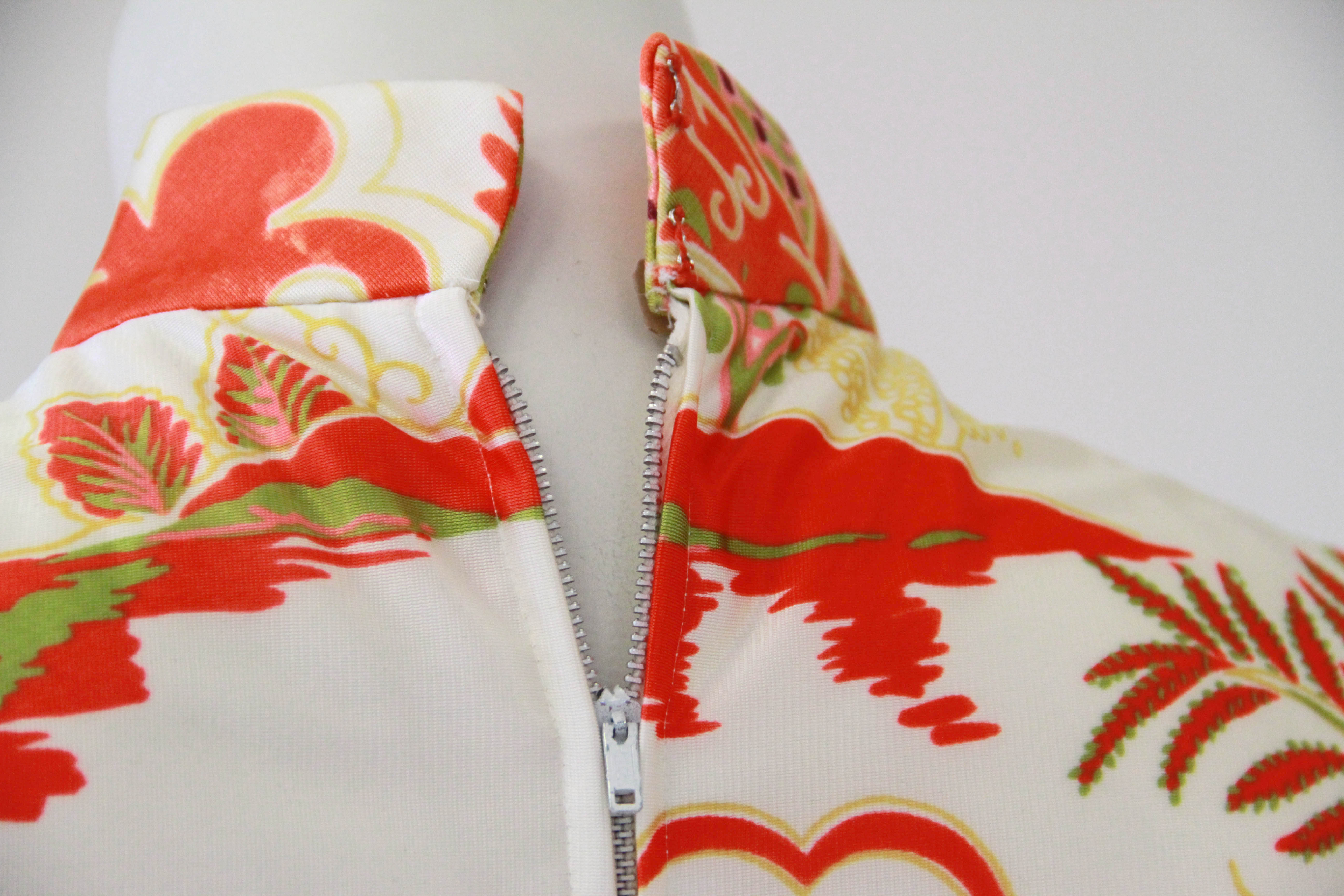 1970s Chinese Scholar's Garden Cheongsam-Inspired Dresses