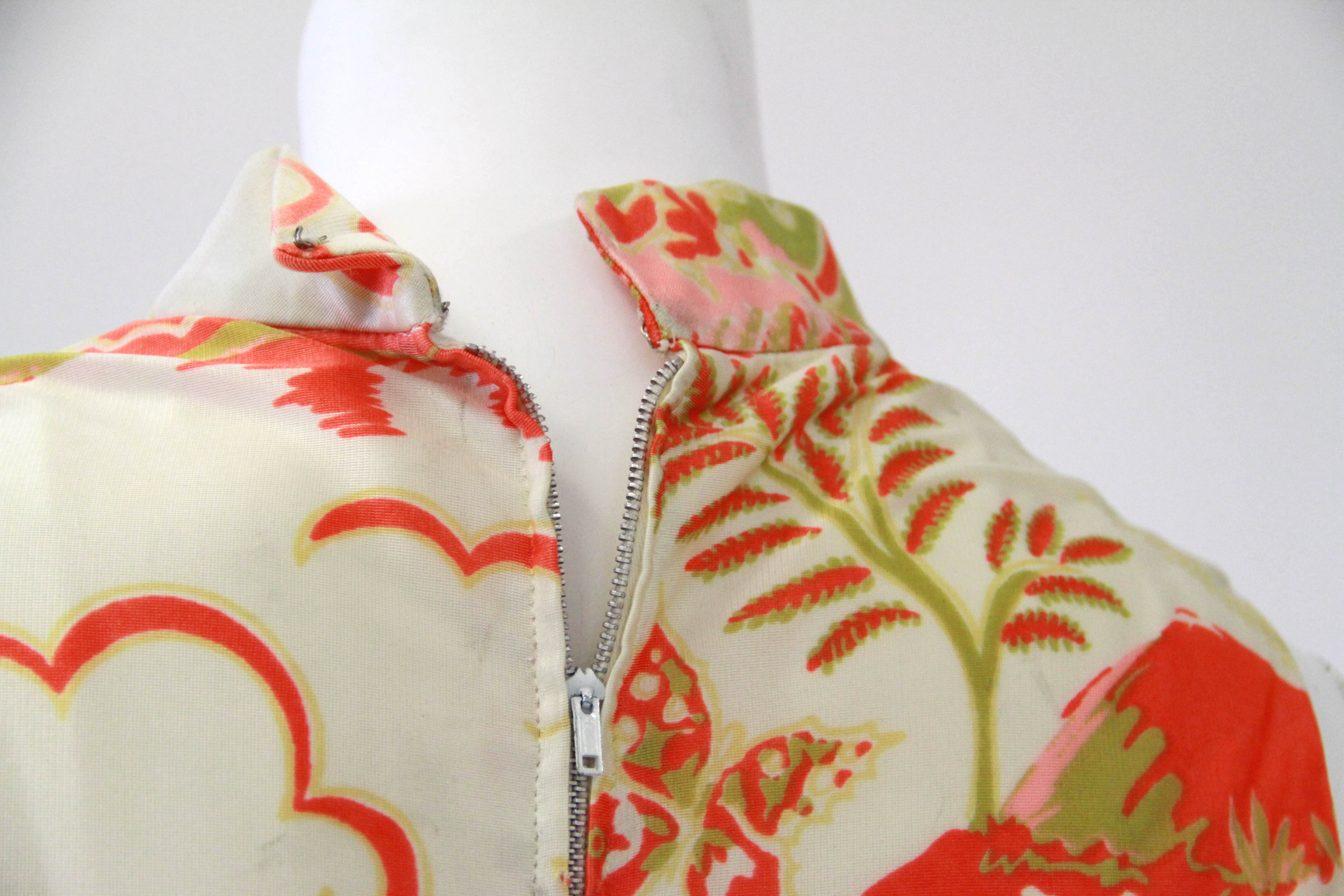 1970s Chinese Scholar's Garden Cheongsam-Inspired Dresses