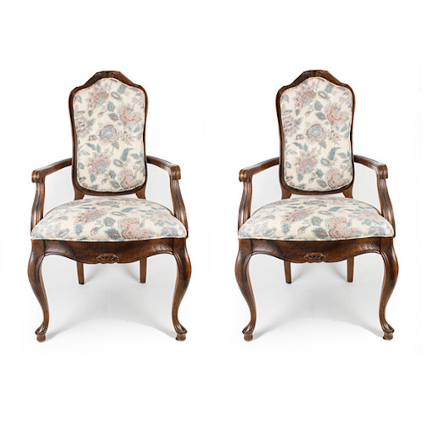 Vintage Provincial Louis XV Style Armchairs