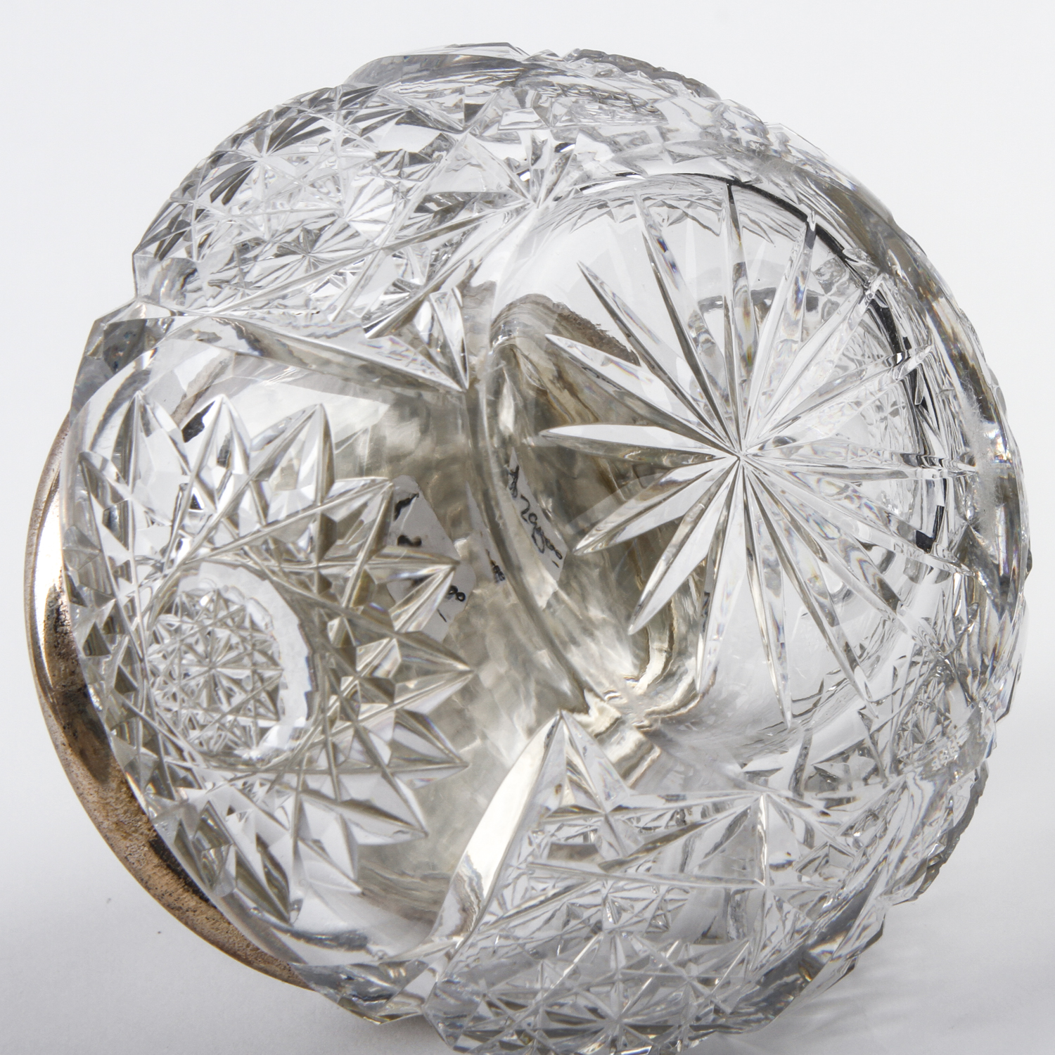 Crystal Dresser Jar with Monogrammed Sterling Silver Lid