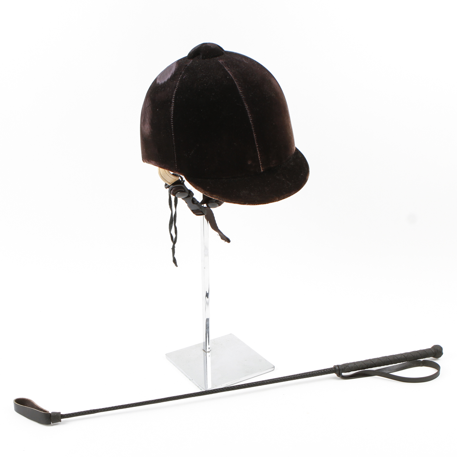 Lexington Velvet Riding Cap and Black Leather Crop