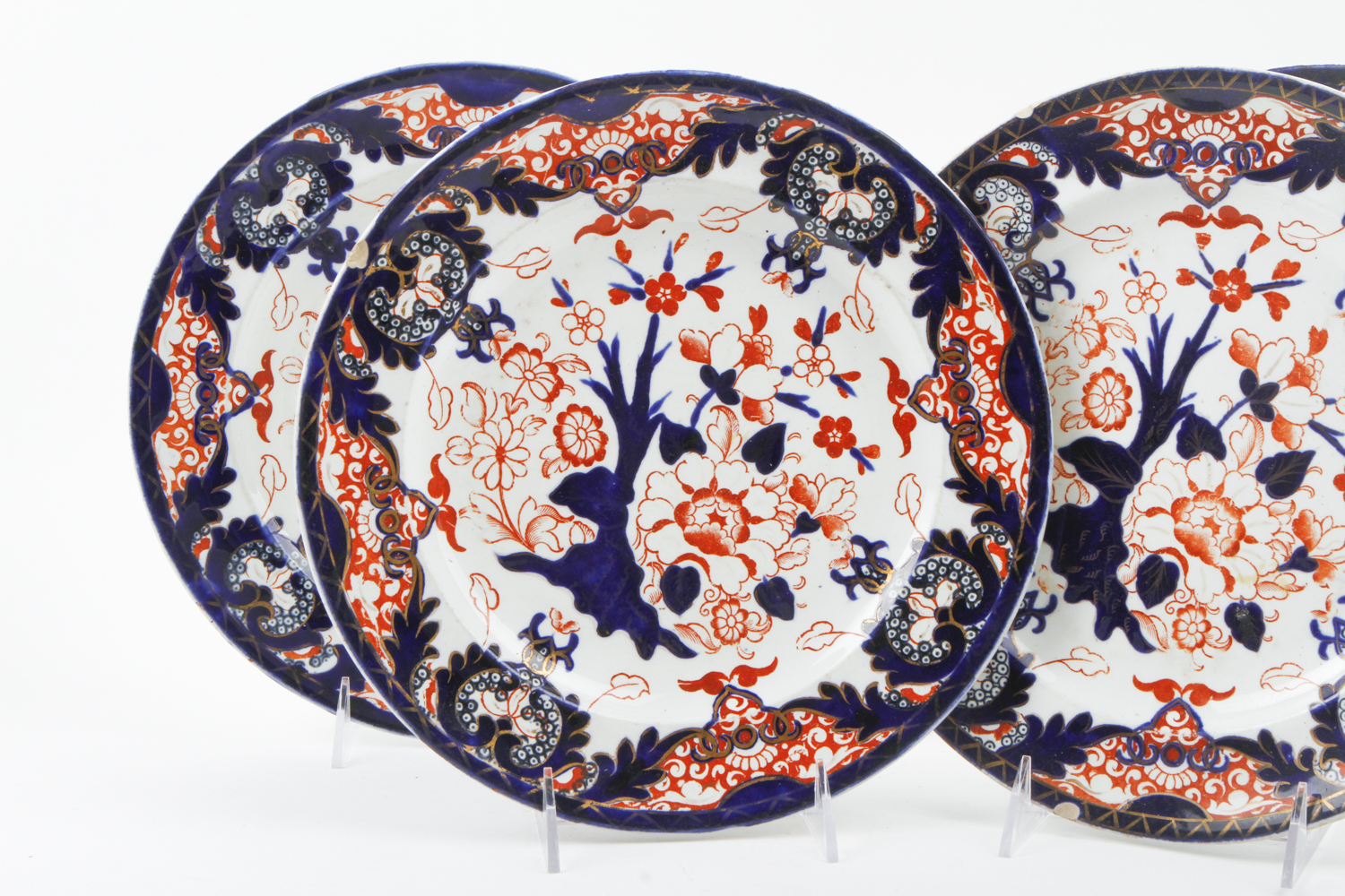 Antique Derby Imari Dinner Plates