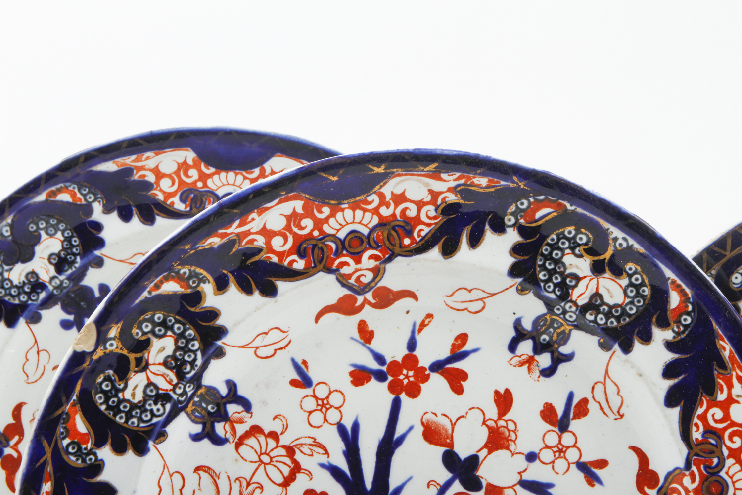 Antique Derby Imari Dinner Plates