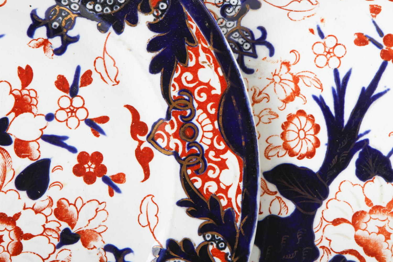 Antique Derby Imari Dinner Plates