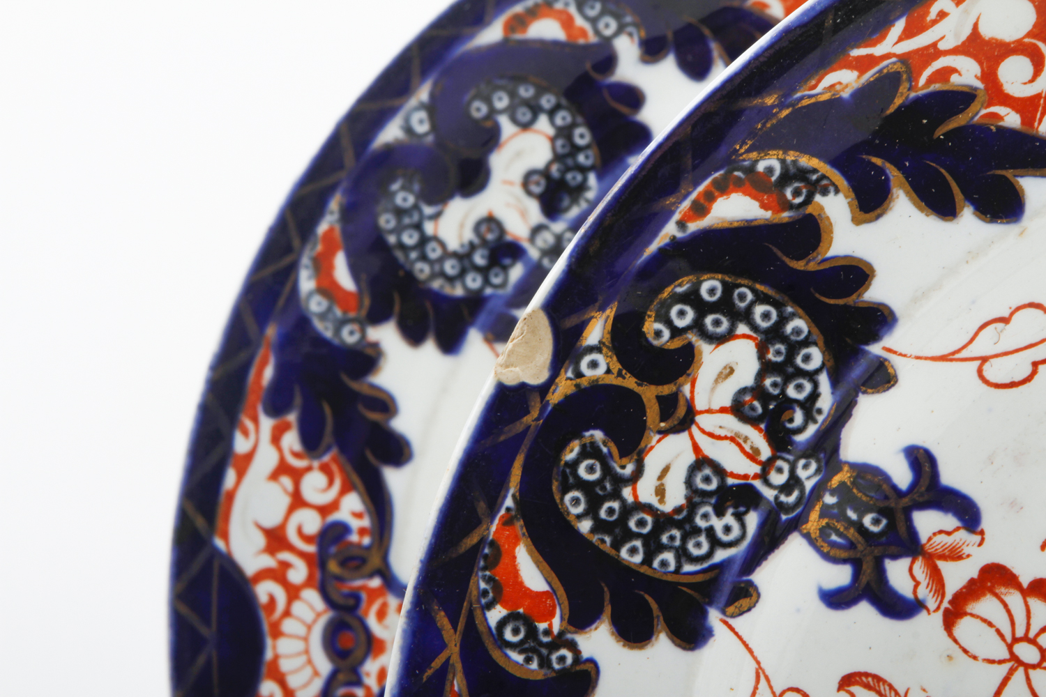 Antique Derby Imari Dinner Plates