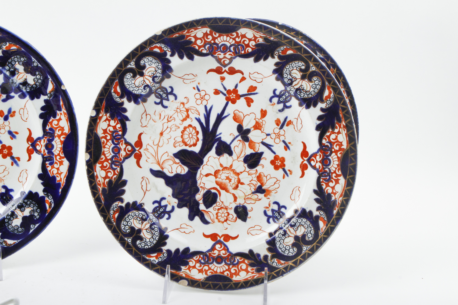 Antique Derby Imari Dinner Plates