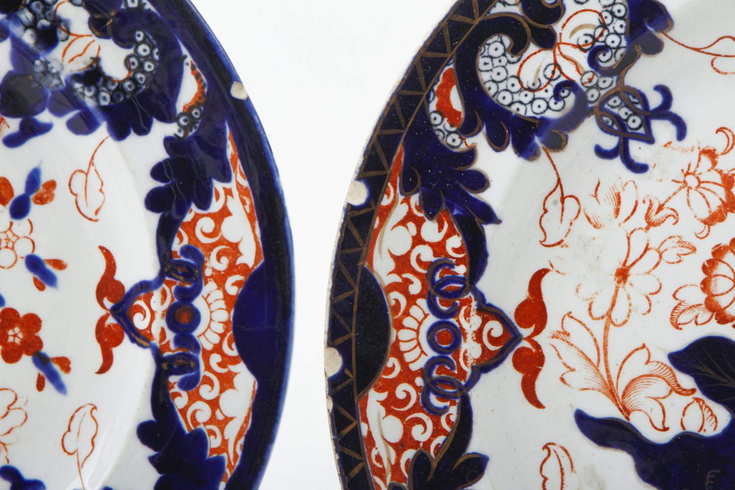 Antique Derby Imari Dinner Plates