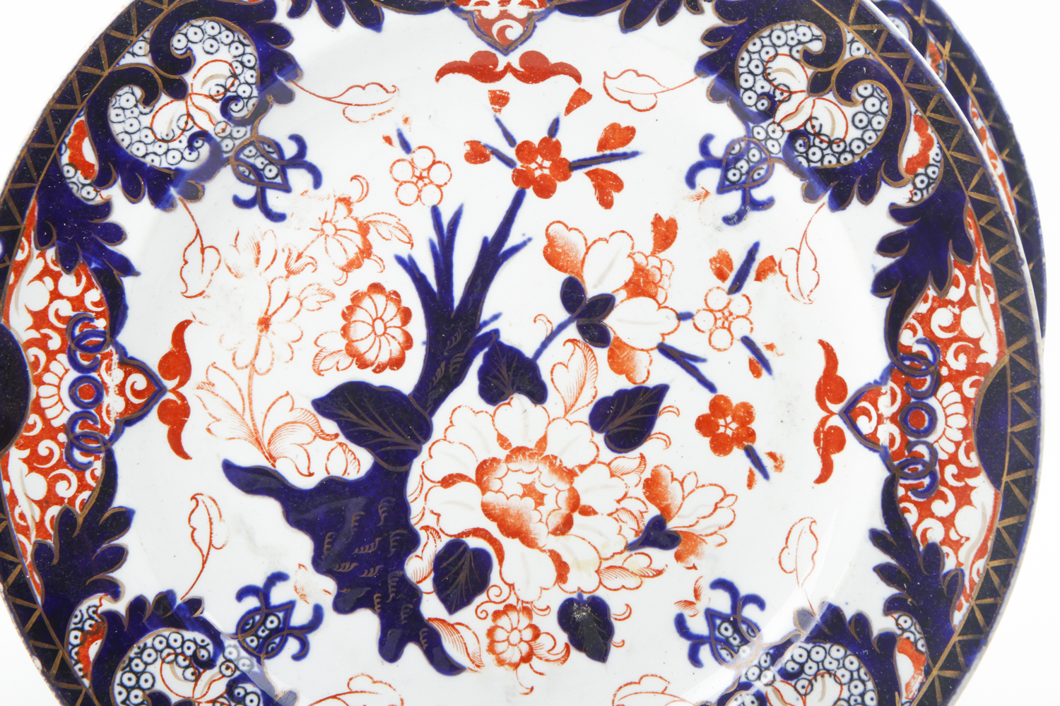 Antique Derby Imari Dinner Plates