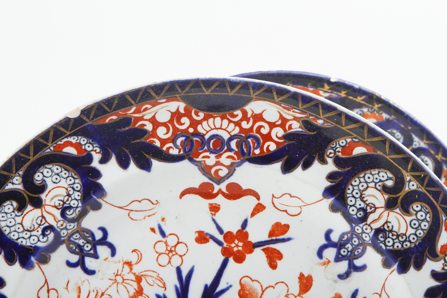 Antique Derby Imari Dinner Plates